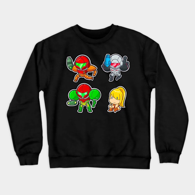 Chibi Metroid (Pack 2) Crewneck Sweatshirt by DrawingsFromHell